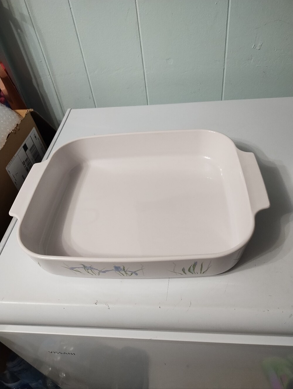 Vintage Corningware Shadow Iris Ceramic Lasagna pan/Open Roaster